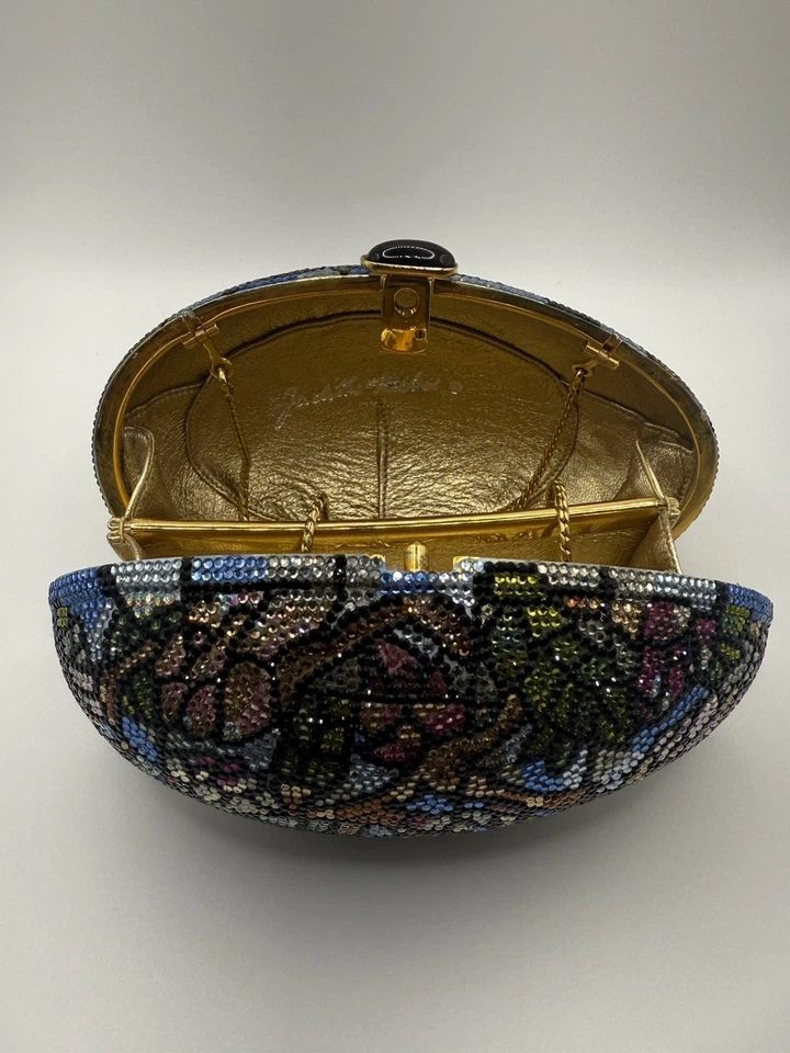 Judith Leiber Vintage Crystal Egg Minaudiere Clutch - Stained Glass Mosaic - Image 4 of 4