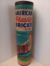 Elgo American Plastic Bricks No.715 tube Similar to Lego Vintage Toy Play Set