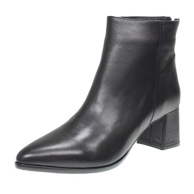 L'amour Lederstiefeletten mit Reißverschluss schwarz - Damenschuhe