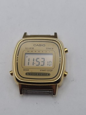 Casio 3191 A670W Gold Tone Retro Digital Alarm Timer Watch Women