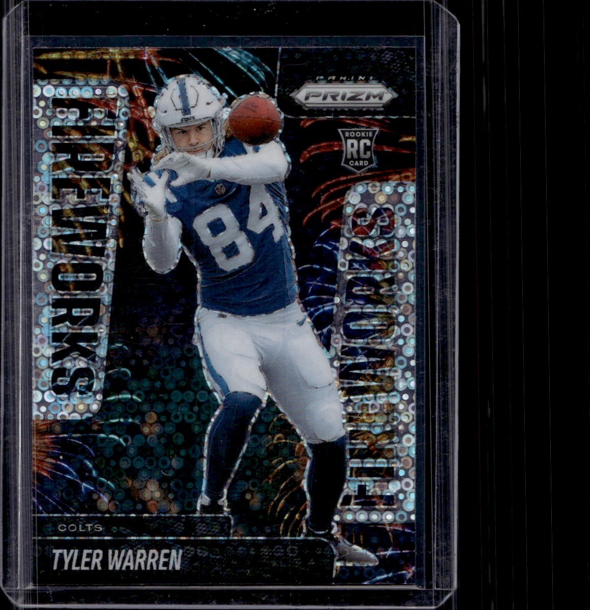 2025 Panini Prizm - Fireworks- No Huddle Prizm- Tyler Warren #12 (RC)