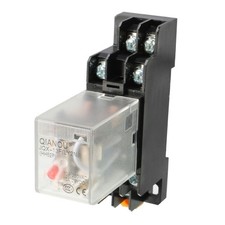 AC110/120V Coil 8 Pin DPDT Electromagnetic Power Relay  Socket Base JQX-13F