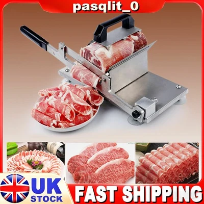 Manual Meat Slicer Cheese Beef Mutton Ham Bacon Slice Cutter Cuttting Machine UK
