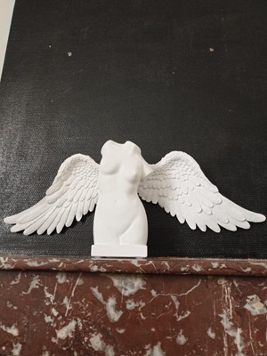 Venus & Wandflügel Objekt Kunst Skulptur Statue Minimalist Ornament