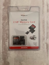 Sandisk 2GB Memory 3 in 1 MicroSD Card with Adapters Verizon Wireless NOS New