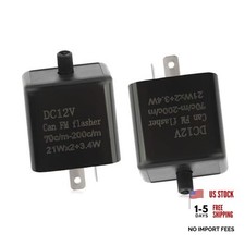 2PCS 12V LED Flasher Relay 2 Pin,Adjustable Turn Signal Relay for Repairing