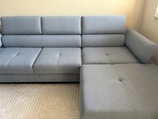 Blaues Schlafsofa / Ecksofa mit Schlaffunktion – sehr guter Zustand