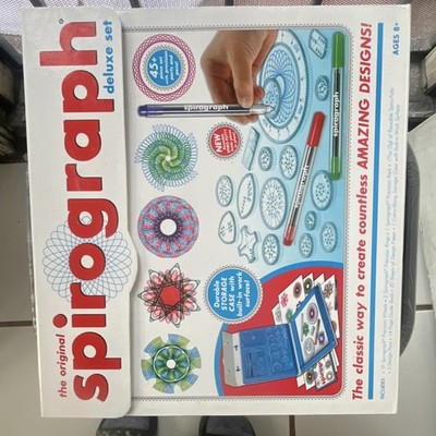 Kahootz Spirograph Deluxe Set Ages 8+ 45+ Design Pieces Pens Paper Guide