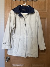 London Fog Limited Edition Women's Mid Length Jacket Detachable Hood S- Lined