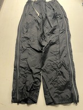 Vtg Nike Track Windbreaker Pants Black Straight Running Kids Boys Sz L 14.5x31.5