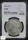 1891 O Morgan Silver Dollar $1 NGC XF 40
