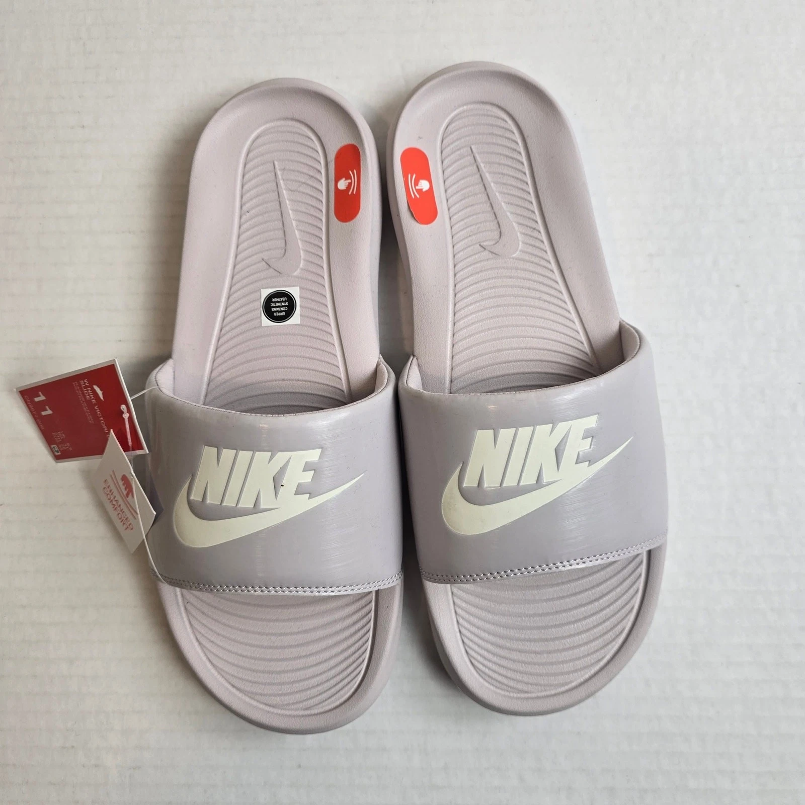 Nike Victori One Slide da donna nuove con etichette taglia 11 CN9677 008 platino viola vela