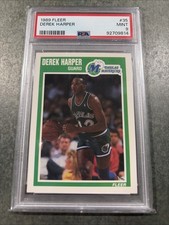 Derek Harper 1989 Fleer PSA 9 Mint Graded Card Dallas Mavericks #35