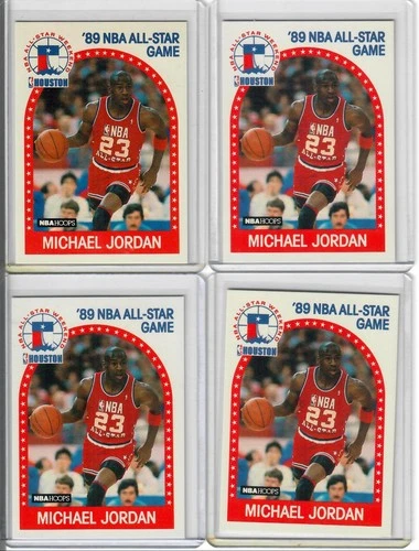 4 Card Lot - 1989-90 NBA Hoops - All-Star Game Michael Jordan #21 C019
