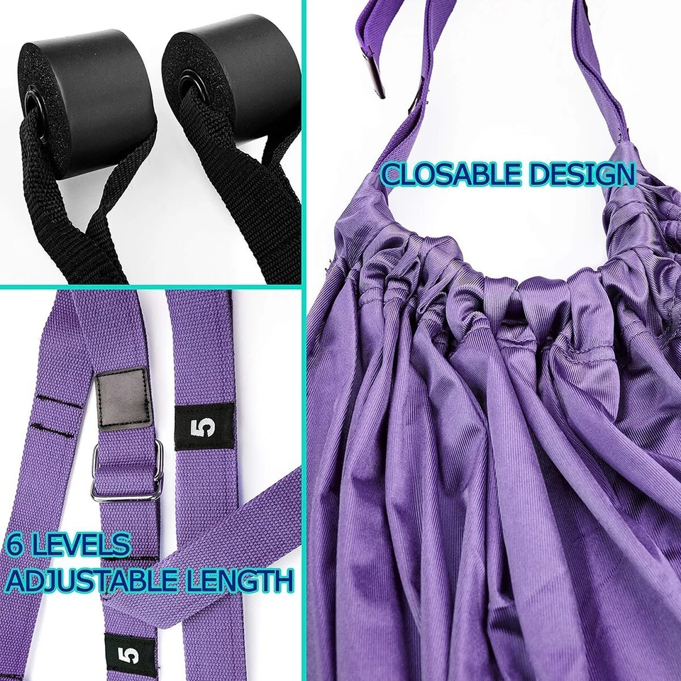 Correa aérea de yoga elástica elástica para colgar cinturones de yoga hamaca columpio fitness Foto 2 de 4