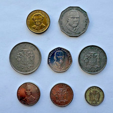 Jamaica Jamaican 8 Coin Lot: 5 cents to 1 dollar, Years Ranging from 1975-1994
