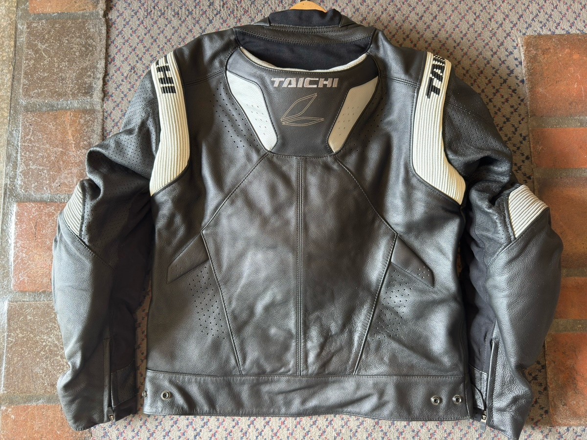 RS Taichi Leather Motorcycle Road Racing Jacket Eur 54/44 US Perf