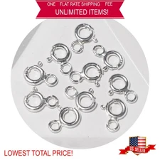 10pcs 925 Sterling Silver 5mm Spring Ring Clasp, Open Ring for Jewelry Making