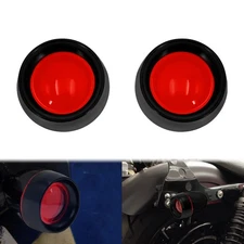 2x Red Bullet Turn Signal Light Lens Black Cover For Harley Touring Softail Dyna