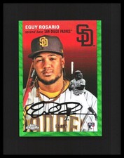 2023 Eguy Rosario Rookie Card Chrome Plat Anniversary Green Wave /99 #60 Padres. rookie card picture