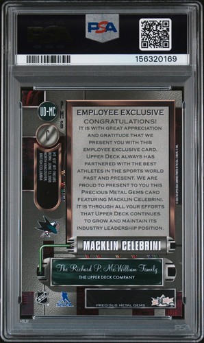 2025 Upper Deck Employee Exclusive Macklin Celebrini Rookie PMG PSA 8 - Picture 2 of 2