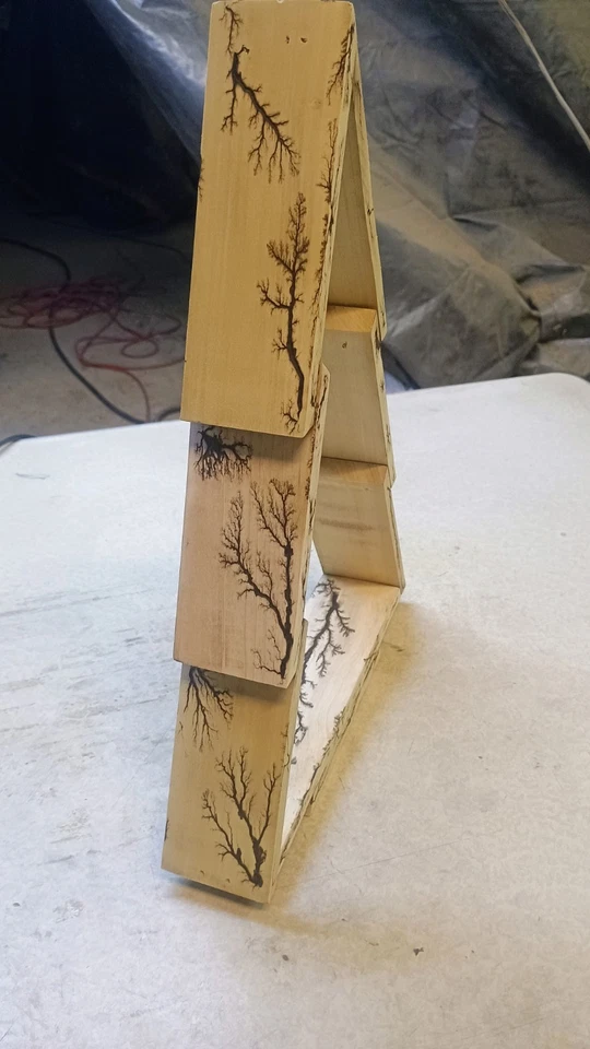 Fractal Burn Wooden Christmas Tree Decor | Handmade Rustic Holiday Art | 15” - Image 2 of 4