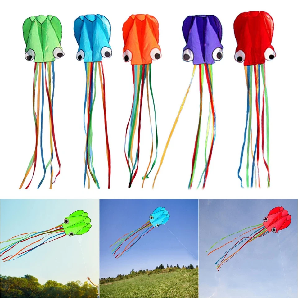 Octopu Kite Childhood Soft Portable Mollusc Fly Cartoon Colorful Precious for - Bild 1 von 1