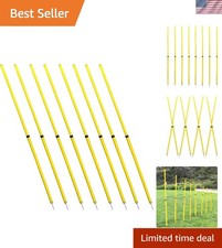 Bright Yellow Agility Poles - Set of 8 with Steel Spikes for All Sports Training