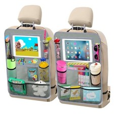 Car Backseat Organizer Car Organizer Back Seat with 11" Tablet 2 Pack Grey