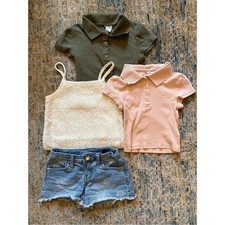 Girls Summer Bundle Tops and Shorts Size 7/8 H M and Art Class