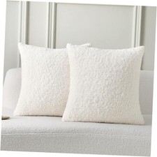 Throw Pillow Covers 18x18 Inch Set of 18" x 18" Pack of 2 Cream White