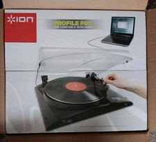 Pro Turntable Black USB Record to MP3 Conversion ION Profile Brand New Sealed
