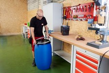 GRAF Fusto a bocca larga in plastica 30 L, blu