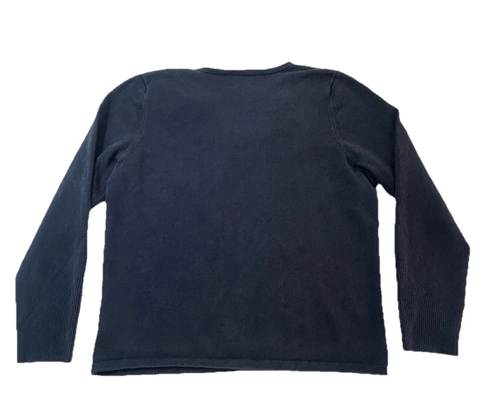 Pendleton V-Neck Sweater Womens XL Blue Cashmere Blend Cable Knit Pullover - Image 2 of 4