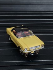 1960s AURORA TJET YELLOW CAR BLACK HARDTOP MUSTANG RED SEATS THUNDERJET