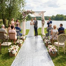 Silver Glitter Aisle Runner Sequin Rug 4x20FT Christmas Wedding Ceremony Party