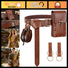 Medieval Belt Pouch Set - Pirate Costume Accessories for Halloween Cosplay LAR