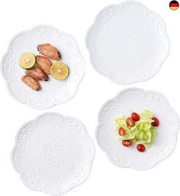Eplze YBK Tech Elegante runde geprägte Spitzenteller, Porzellan-Dessertteller