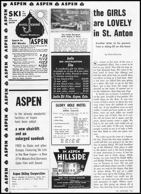 1957 Millrest Lodge Aspen Colorado Snow Ski Resort Area Hotel Vintage Print Ad
