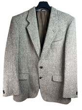 VTG- HARRIS TWEED Hand Woven 100 Pure Wool 2 Buttons Made in England Blazer 42