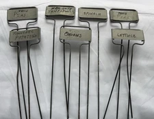 Vintage Metal Zinc Garden Plant Markers Tags Cottagecore Veggie Stakes Reusable