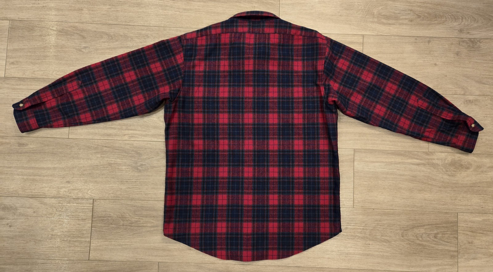 VTG Pendleton Virgin Wool Red 1960s Button Up Pla… - image 7