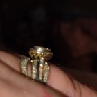 10k Yellow Gold Round White Diamond Engagement & Wedding Ring Set Size 8 — photo 10