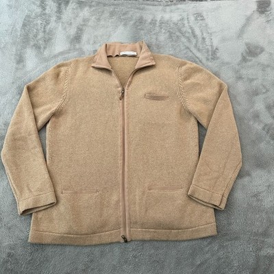 Brunello Cucinelli 100% Cashmere Sweater Full Zip Jacket Large Women's Beige