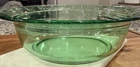 Vintage Large Green Depression Glass Bowl Scrolled Pattern 12”