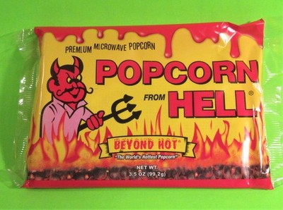 Southwest Foods Popcorn From Hell, 3.5 Oz. Bag, Super Hot Microwave Popcorn