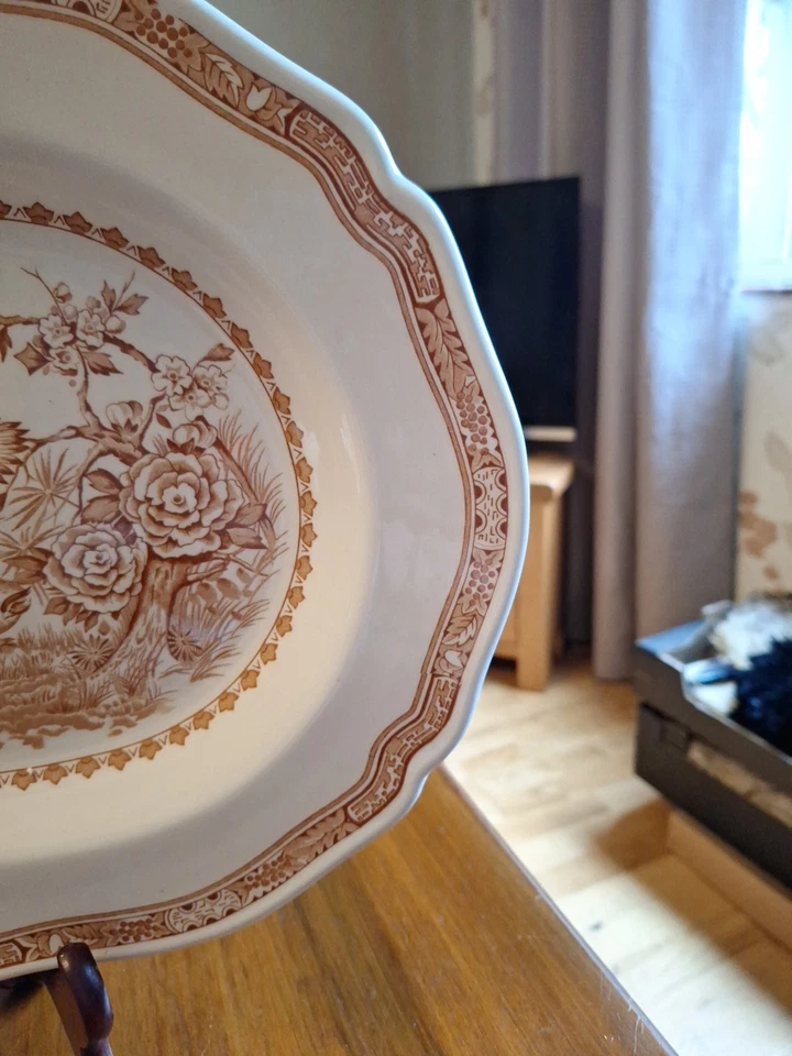 Masons Quail Large Meat Platter Serving Plate Brown - Image 4 of 4