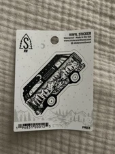 Recreational Van Camping Mountains Moon Vinyl Sticker