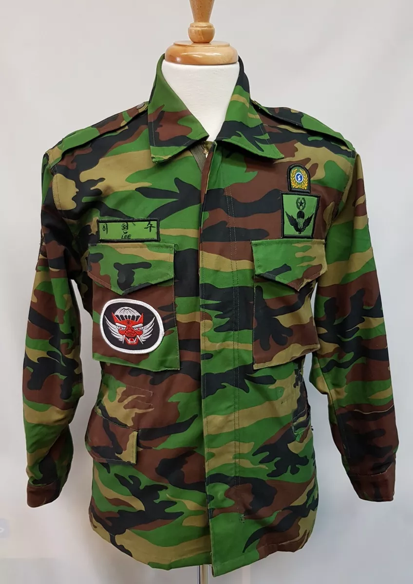 Rare Genuine South Korean Army Issue Woodland Combat Smock Jacket Badged 1