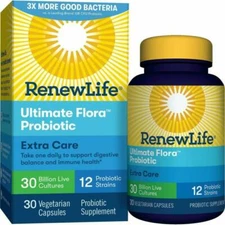 RENEW LIFE EXTRA CARE Digestive PROBIOTIC-30 VEG CAPS-30 BILLION CFU- 12 STRAINS